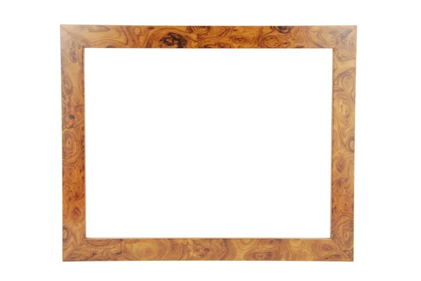 Drewniana ramka na biały — Zdjęcie stockowe