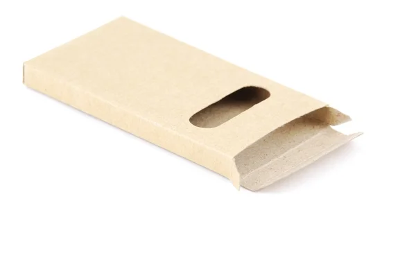 Carton pencil case on white — Stock Photo, Image