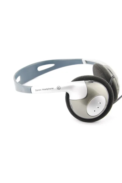 Headphones with cord on white — Stock Photo, Image