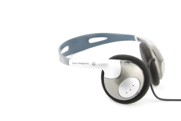 Headphone dengan kabel pada putih — Stok Foto