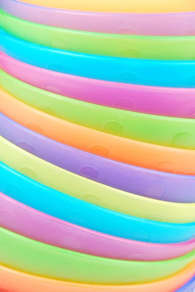 Empilhados fundo tigelas coloridas — Fotografia de Stock
