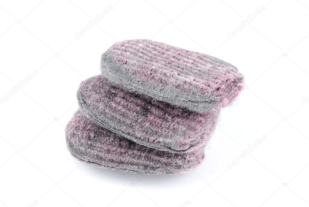 Tower of steel wool soap pad (staircase)