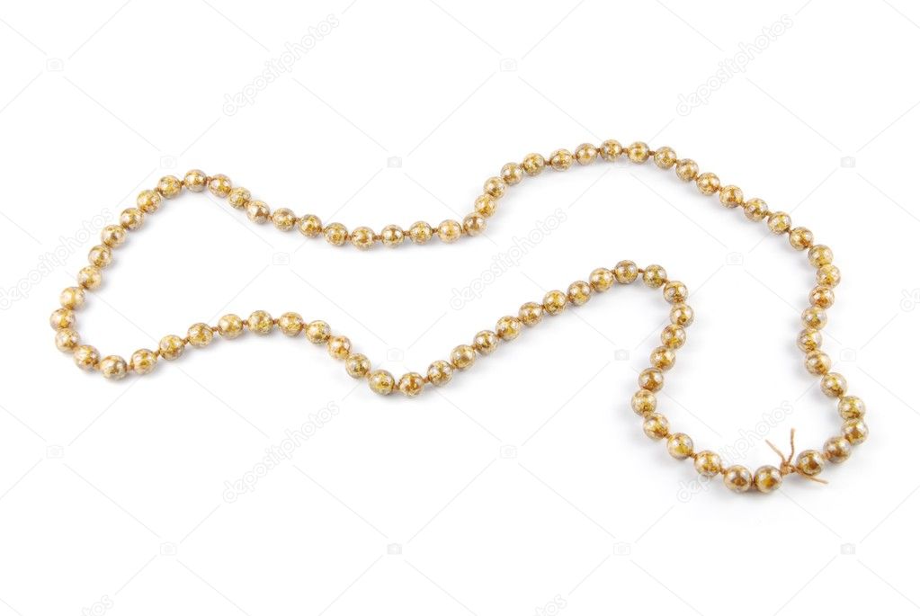 Pearl necklace racing track on white