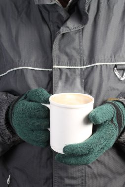 Warm drink in Winter clipart