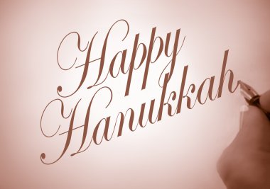 Callligraphy Happy Hanukkah clipart