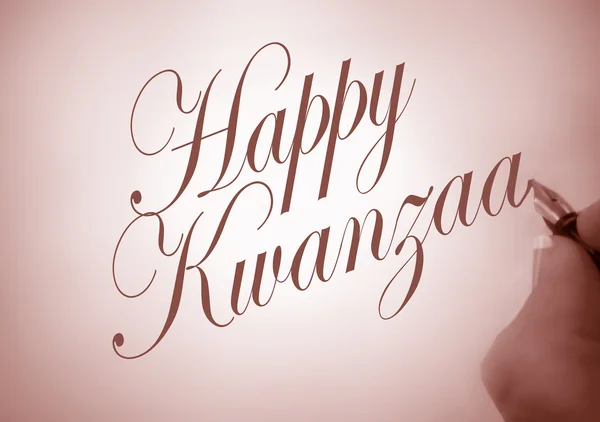 Каллиграфия Happy Kwanzaa — стоковое фото