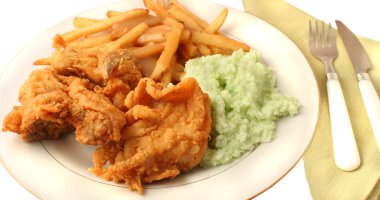 Southern fried chicken dinner clipart