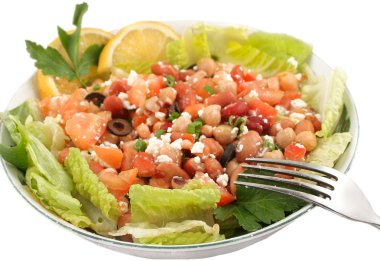 Healthy vegetarian bean salad clipart