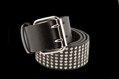 Black studded trendy fashion belt clipart