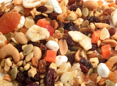 Dried fruit, nut and seed mix clipart