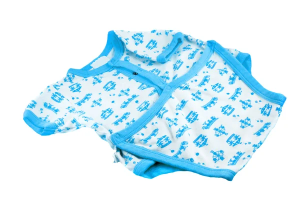 Saltador de bebê azul e branco — Fotografia de Stock