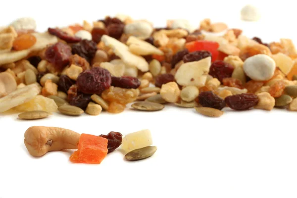 Mistura de frutas secas, nozes e sementes — Fotografia de Stock