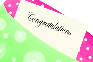 Congratulations note or letter clipart