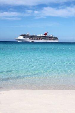 Tropical ship and beach clipart
