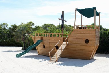 Pirate boat slide playground clipart