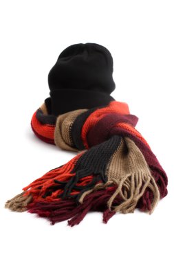 Winter scarf and hat clipart