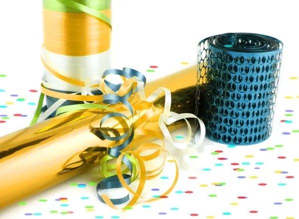 Colorful gift wrapping and ribbons — Stock Photo, Image
