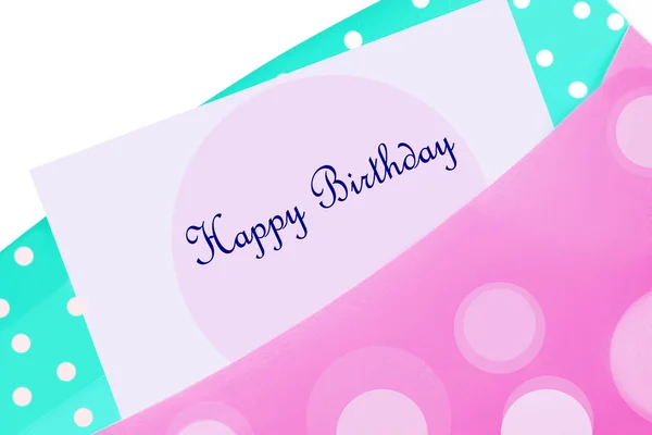 Cartão de aniversário feliz no envelope — Fotografia de Stock