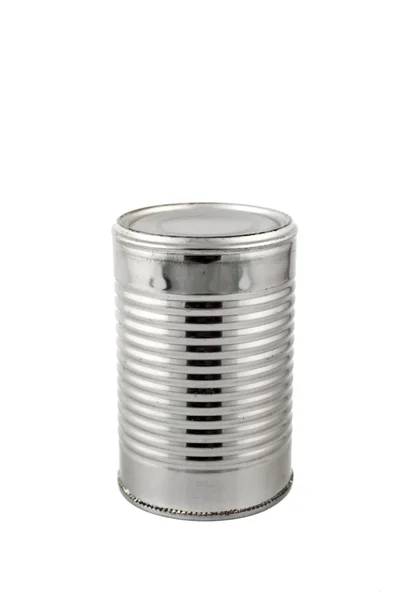 Silver tin can — Stock Photo, Image