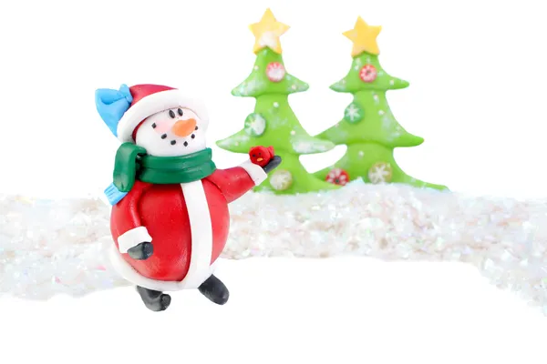 Christmas snowman card — Stock Photo, Image