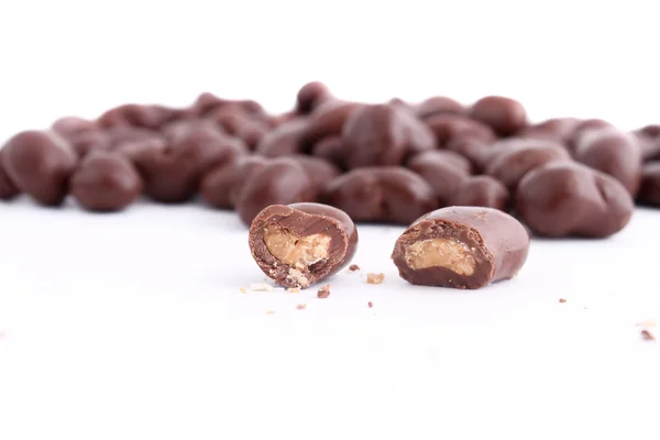 Čokoládové kryté kešu — Stock fotografie