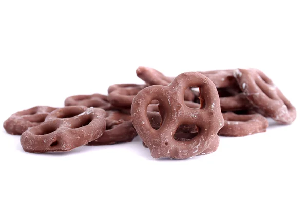 Chocolate coberto pretzel — Fotografia de Stock