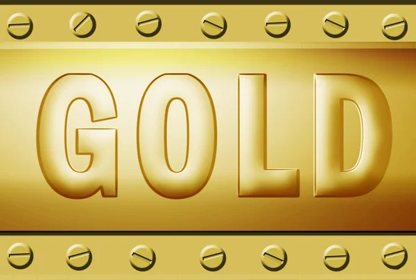 Placa de metal de oro en relieve —  Fotos de Stock