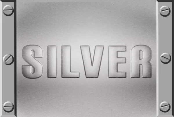 Reliéfní stříbrná kovová deska — Stock fotografie