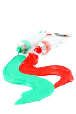 Artist's colorful paints clipart