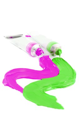 Artist's colorful paints clipart