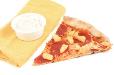 Pepperoni pizza with pineapple clipart