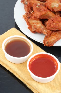 Chicken wings and dips clipart