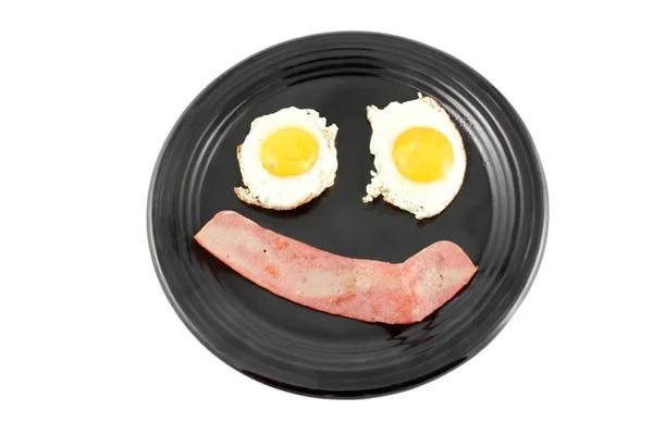 Bacon and eggs smile — Stock Photo, Image