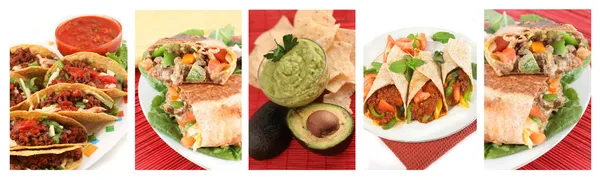 Mexicaans eten collage — Stockfoto