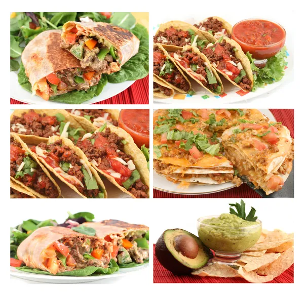 Mexikanische Lebensmittel-Collage — Stockfoto