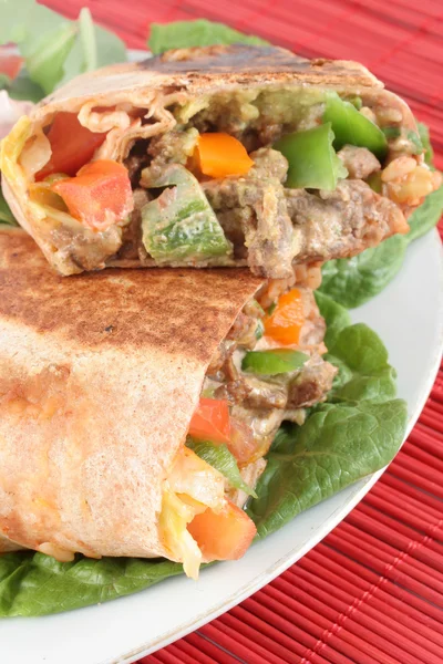 Burrito de bife mexicano — Fotografia de Stock