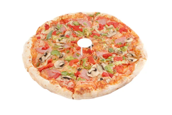 Ham, en peper pizza — Stockfoto