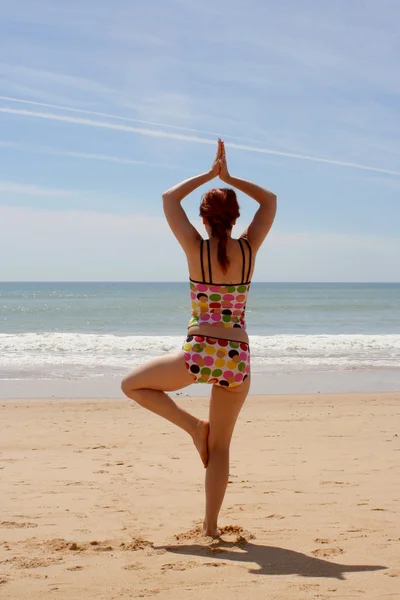 Plaj yoga 11 — Stok fotoğraf