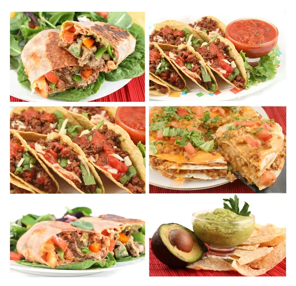 Collage de comida mexicana Imagen de archivo