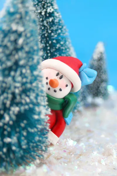 Hiding Snowman — Stock Photo, Image