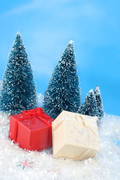 Winter Kerstcadeaus — Stockfoto