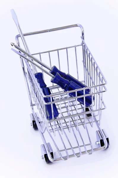 Tools in shopping cart — Stock Photo, Image