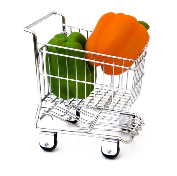 Pepper in shopping cart — Stock Photo, Image
