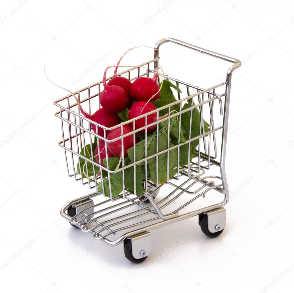 Radish in shopping cart