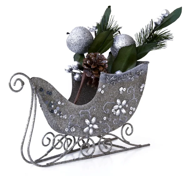 Christmas decoration sledge — Stock Photo, Image