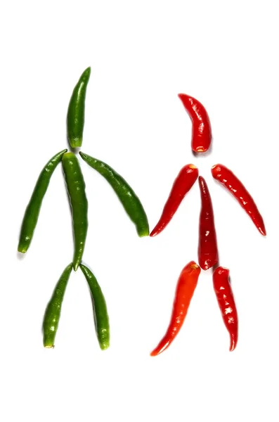 Paar van grappige chili — Stockfoto