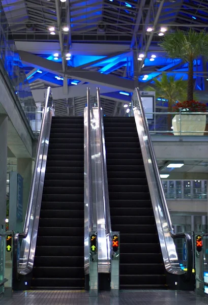 stock image Escalator. Abstract metal construction.