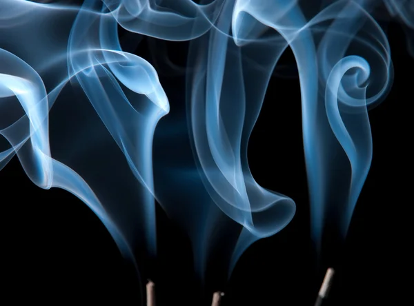 Kék füst fekete háttér — Stock Fotó