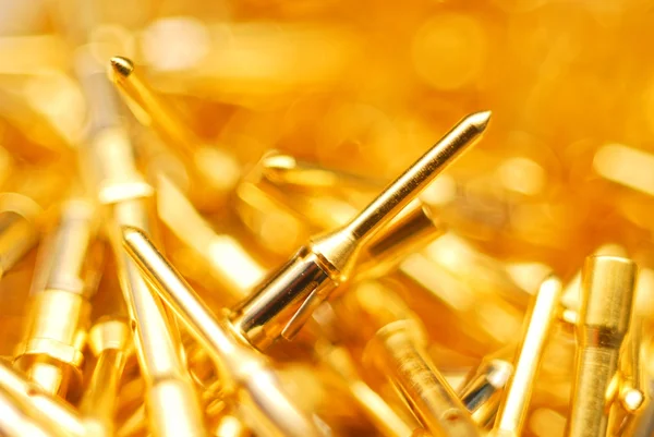 stock image Abstract gold pins close-up