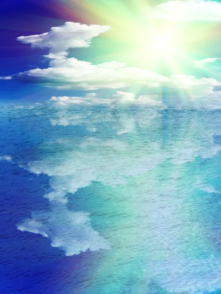 Zon hemel zee — Stockfoto